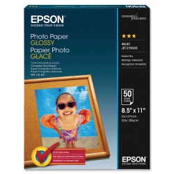 Epson Glossy 8.5x11 Bright White Photo Paper - 50 Sheets
