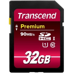32GB Transcend Premium SDHC CL10 UHS-1 400x Memory Card