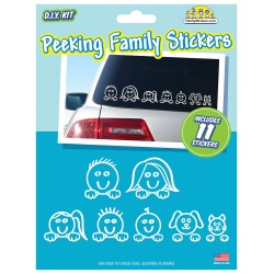 Peeking Family Car Stickers - contains 11 stickers