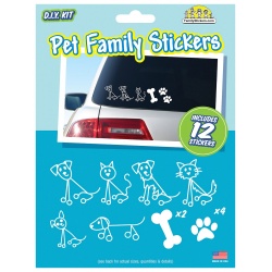 Pet Family Car Stickers - contains 12 stickers