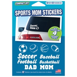 Sports Mom Car Stickers - contains 10 stickers