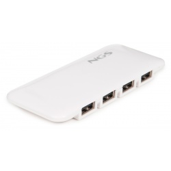 NGS 7-Port USB Hub - USB 2.0 with Power Adapter (White)