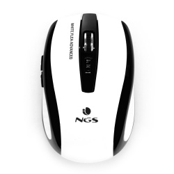 NGS 2.4GHz Wireless Optical Gaming Mouse, 5 Buttons + Scroll Wheel - White Flea Advanced