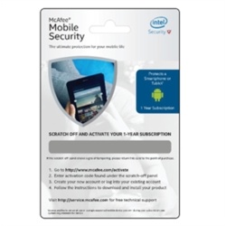 Intel McAfee Mobile Security 1-Year Activation Card