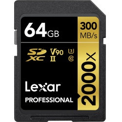 64GB Lexar Professional 2000x UHS-II SDXC Memory Card