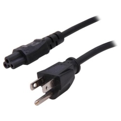 NEON 4-ft (120 cm) US Plug to C5 (Mickey Mouse) Black Laptop / Power Adapter Cable