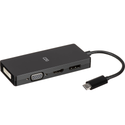 C2G USB Type C 4 In 1 Multi Port HDMI DisplayPort DVI & VGA Video Adapter