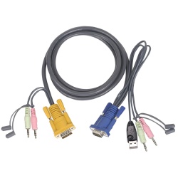 10FT Iogear Micro Lite Bonded All In One KVM Cable 