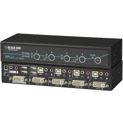 Black Box 4 Port DVI -I with Transparent USB2.0 Audio KVM Switch