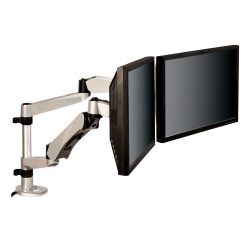 3M 30 Inch Dual Desk Mount Monitor Arm - Silver