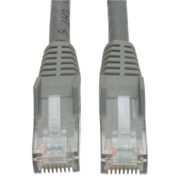 1FT Tripp Lite Cat6 RJ45 Male To Male Gigabit Snagless Molded Ethernet Cable - Gray