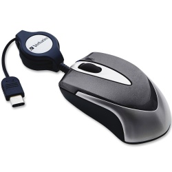 Verbatim Travel Ambidextrous USB Type C Optical Mouse - Black
