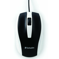 Verbatim Bravo Right Hand USB Type A Optical Mouse - White, Black