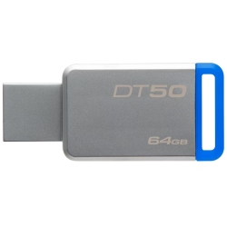 64GB Data Traveler 50 USB3.0 Flash Drive - Blue, Silver