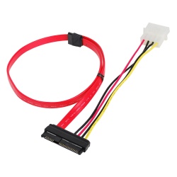 SIIG 22-Pin SATA Cable with LP4 Power - 1FT