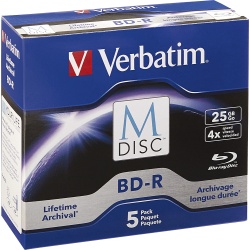 Verbatim BD-R 25GB 4X 5-pack Jewel Case