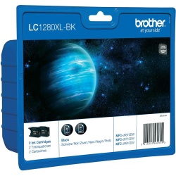 Brother LC-1280XLBKBP2DR Ink Cartridge Twin Pack - Black