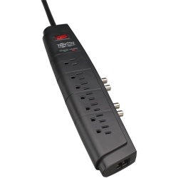 Tripp Lite 6FT 7 Outlet Home Theater Surge Protector - Black