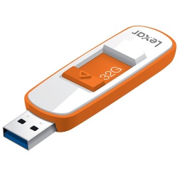 32GB Lexar S75 USB 3.0 Flash Drive Orange/White