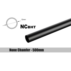 Bitspower None Chamfer Brass Hard Tubing 12mm AD 500mm - Carbon Black