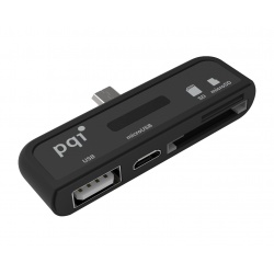PQI Connect 209 Smartphone and Tablet USB Card Reader and USB Hub
