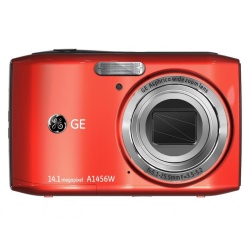 GE A1456W 14.1 megapixel digital camera, 5X Optical zoom, Panorama (Red)