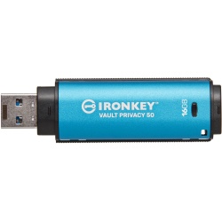 16GB Kingston Technology IronKey Vault Privacy 50 USB3.2 Type-A  Flash Drive - Blue
