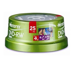 Memorex DVD-RW 4.7GB 4x 25-Pack Spindle