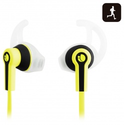 NGS Racer - Sport Earphones with Tangle Free Cable and Built-in Microphone - Yellow