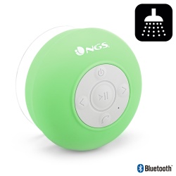 NGS Water Resistant (IPX4) Bluetooth Speaker + Suction Cup and Control Buttons - Roller Splash Green