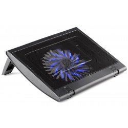 NGS TurboStand Laptop Cooling Stand with Glowing Blue Fan - Black