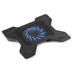 NGS X-Stand Cooling Stand for Laptop with Blue Illuminated Fan - Black