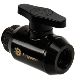 Bitspower Inner 1/4 Mini Valve - Matte Black