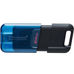 64GB Kingston Technology DataTraveler 80 USB3.2 Type-C Flash Drive - Black, Blue