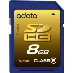 8GB A-Data High-Capacity Secure Digital (SDHC) CL6 Turbo memory card