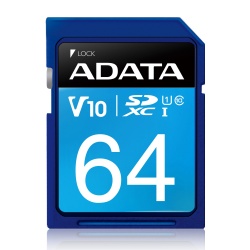64GB AData Premier SDXC CL10 UHS-1 V10 Memory Card