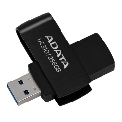 256GB AData UC310 USB 3.2 Flash Drive - Black Capless Swivel