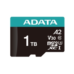 1TB AData Premier Pro microSDXC CL10 UHS-I U3 V30 A2 Memory Card with SD Adapter