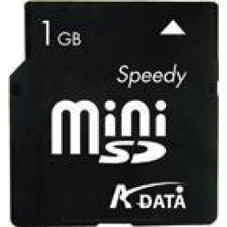 1GB A-Data miniSD Speedy Series memory card w/adapter