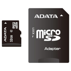 32GB A-Data Turbo microSDHC CL10 Memory Card w/SD adapter