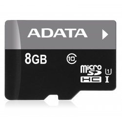8GB A-Data Turbo microSDHC UHS-1 CL10 Memory Card w/SD adapter