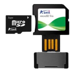 1Gb A-Data MicroSD (TransFlash) Trio card (MicroSD, SD, USB)