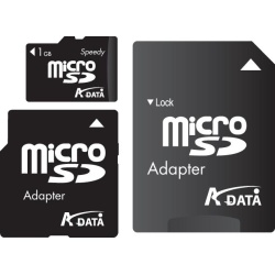1GB A-Data Speedy microSD (TransFlash) Memory Card w/2 adapters