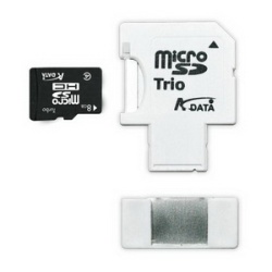 8GB A-Data MicroSDHC (TransFlash) Trio card (MicroSDHC, SDHC, USB)