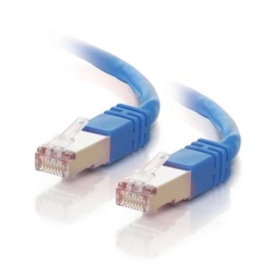 C2G Shielded Snagless Cat5e Ethernet Network Cable - Blue - 25ft 