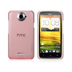 iShell Frosted Pink Snap-On Case + Screen Protector for HTC One X
