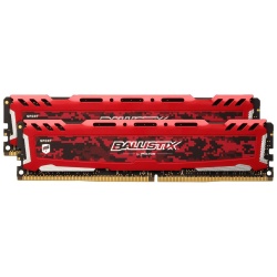 16GB Crucial Ballistix Sport LT PC4-19200 2400MHz DDR4 Dual Memory Kit (2 x 8GB) - Red