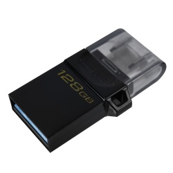 128GB Kingston Technology DataTraveler Micro Duo3 G2 USB3.2 Type-A With Micro USB Flash Drive - Black