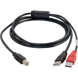 C2G 6FT 2 x USB Type-A Male to USB Type-B Male Cable - Black