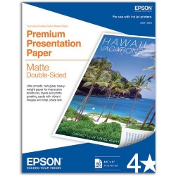 Epson Matte Paper 8.5x11 Bright White Premium Double Sided Presentation Photo Paper - 50 Sheets